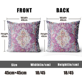XPHZZL Cushion Covers 45cm x 45cm Set of 2 Square Throw Pillow Case Boho Short Plush Cotton Soft Pillowcases for Outdoor Patio Sofa Balcony Living Room Purple with Invisible Zipper 18x18 Inch