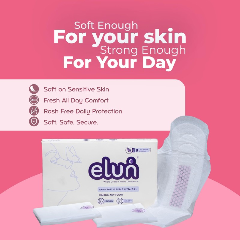 Elun Sanitary Pads | Anti-Bacterial Nano Ribbon | 8 Day