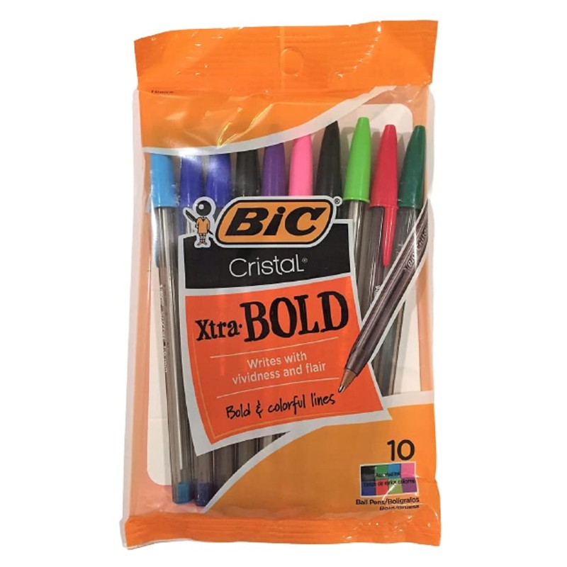 30 x Bic Cristal Xtra-Bold Round Stic Ballpoint Pens, 1.6mm