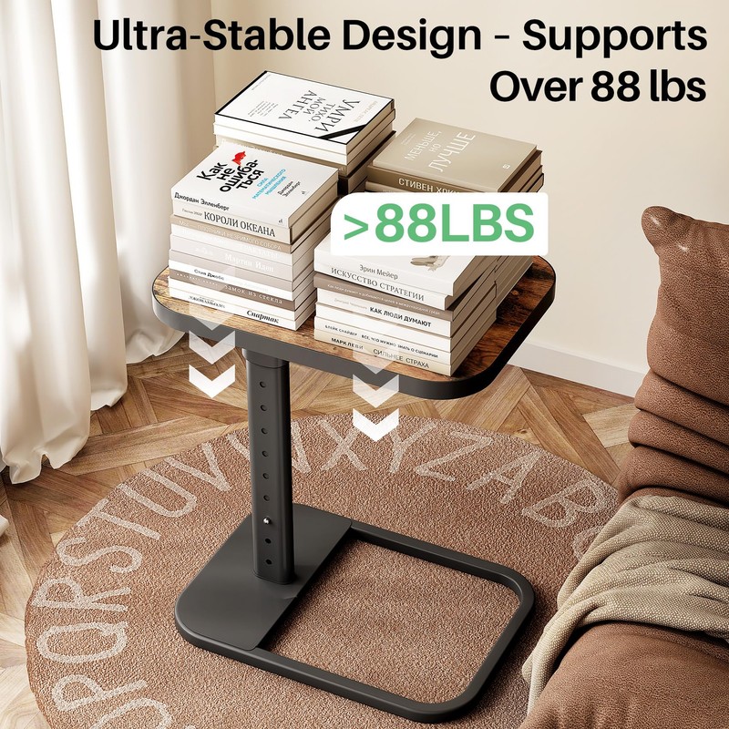 Kitstorack TV Tray Table, Adjustable Height & Flip-Top & Rounded