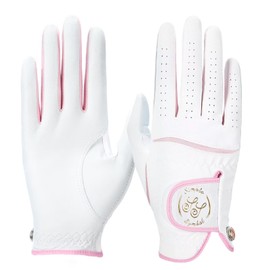 SIMPLE SYMBOL Women's Golf Glove Three Pack,Left Hand Right Hand Small/Medium/Large/XL,White Microfiber with Soft Cabretta Leather(Right,M)