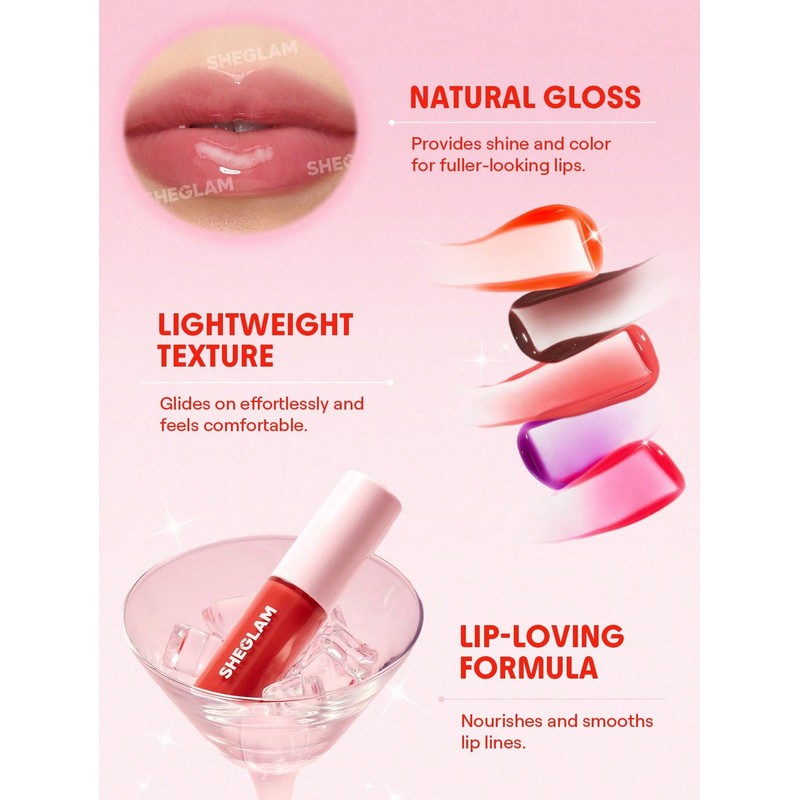 SHEGLAM Jelly Wow Tinted Lip Oil Plumping Lip Gloss Natural