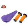 ALTA Purple Diamond Saddle & Orange/Black Mushroom Grips BMX BIKES.