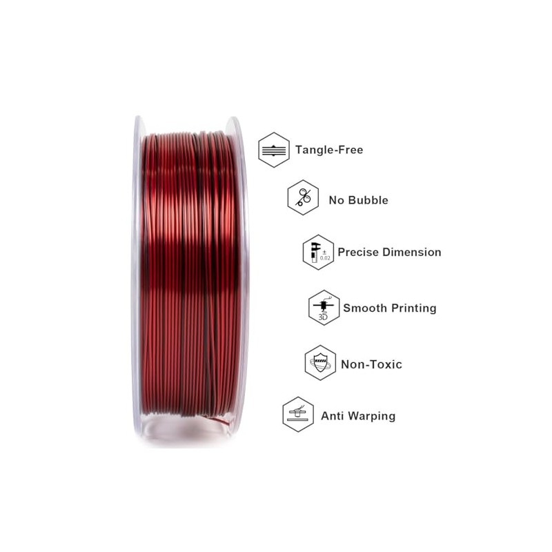 GEEETECH Silk PLA 3D Printer Filament 1.75mm, Silk Dual Color