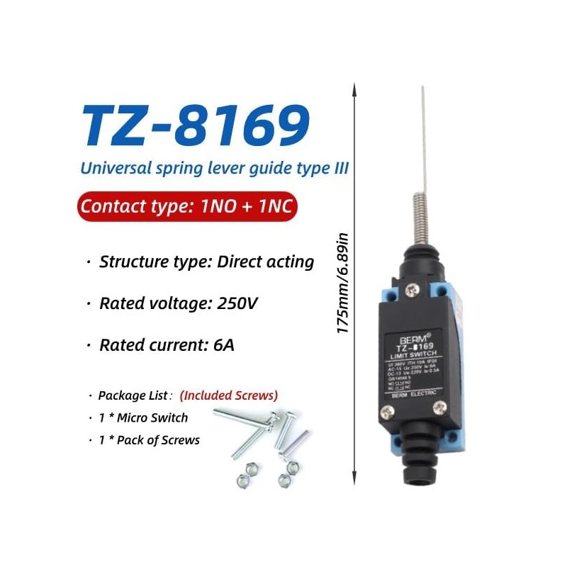 Micro Switch, Waterproof Micro Switch, Double Loop Type Limit Switch,