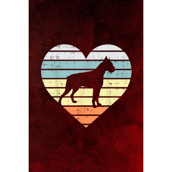 Vitamin & Supplements Tracker: Boxer Heart Sunset Retro Animal Pet