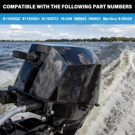Pindex Brass Terminals Ignition Distributor Set Cap & Rotor,Spark Plugs & Wires Compatible with 3.0L 4cyl Mer-Cruiser Engines Made by General Motors with Delco EST Ignition Systems 811635Q2 816761Q14