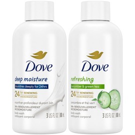 Dove Dove Body Wash Travel Essentials Variety 2-Pack C Refreshing Cucumber & Green Tea + Deep Moisture Nourishing Body Washes, 3 Oz Ea