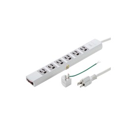 Sanwa Supply TAP-36MG-5 Power Supply Tap, 3P, 6 Outlets, 16.4 ft (5 m)