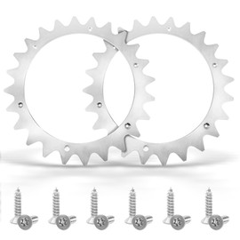 Stainless Steel Spikes Compatible with Segway Navimow i105E/i108E, Traction Improvement for Robotic Lawnmowers, Polished & Deburred, Countersunk Screw Holes, 12 x Stainless Steel Screws, Diameter 255