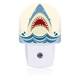 Uiaoiais Cartoon Shark Teeth Night Light for Kids, LED Night Light Plug into Wall with Dusk to Dawn Sensor for Girls Boys Women Men Room Decor, Hallway, Kitchen, Bathroom, Nursery, Stairs