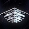 FRIXCHUR Crystal Ceiling Light Square Chandelier Modern LED Flush Mount