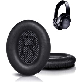Almohadillas Audifonos para Bose QuietComfort, Cushions Almohadillas de Repuesto,Reemplazo Cojínes Oído Espuma Almohadilla para Bose QC 35 25 15 AE2 SoundLink Around-Ear Auricular-Negro