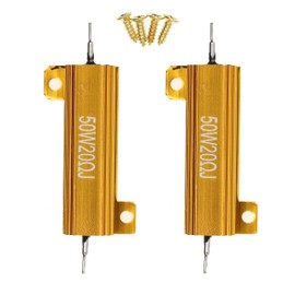 2 Pieces 50W 20 Ohm High Power Aluminum Housed WireWound Resistor with Screws