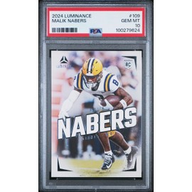 Graded 2024 Panini Luminance Malik Nabers #109 Rookie RC Football Card PSA 10 Gem Mint