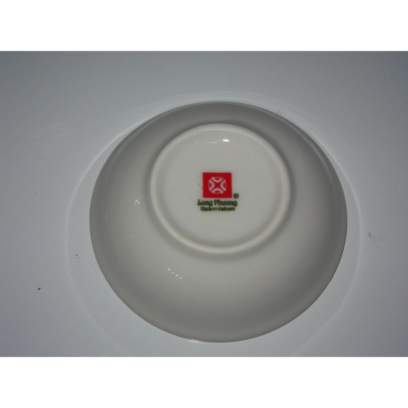 10 Pieces Long Phuong White Porcelain Soy Sauce Dish Plate