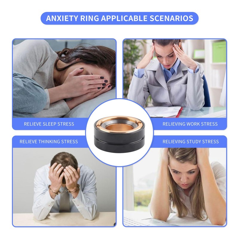 Anxiety Rings for Women Men, Support DIY Audible Toggle Magnetic