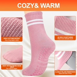 Pilates Socks Yoga Socks with Grips for Women,H HOME-MART Reformer Pilates Sock Non-Slip Grip Sock for Gym,Dance,Training, Barre,Fitness,Breathable, Workout,Wooden Floor