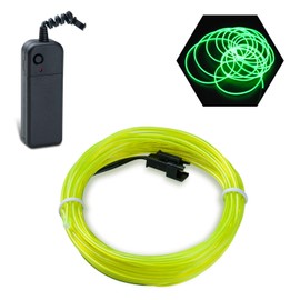 Podazz Flexible Neon Lighting Wire Rope Light Cord EL Cable Wire with 3 Modes for Party Lighting (Green, 10 ft)