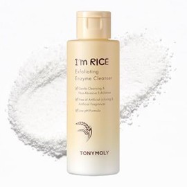 TONYMOLY I'm Rice Exfoliating Enzyme Cleanser, Rice Powder Face Wash, Gentle AHA Cleanser, Papaya Enzyme Scrub & Brightening Mask, Korean Skincare for Smooth Radiant Skin, 50g