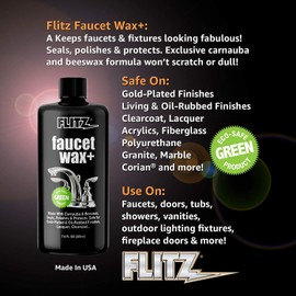 Flitz Faucet Wax, Polish and Sealant Made with Exclusive Carnauba and Beeswax Formula, Leaves No Residue or Scratches, Perfect for Door Hardware, Kitchen and Bathroom, Made in USA, 7.6 oz - 6 Pack
