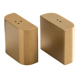 Zerodeko Salt and Pepper Shakers Set 2pcs Stainless Steel Shaker for Salt Powder Sugar Pepper, Spice Dispenser with Adjustable Pour Holes Gold