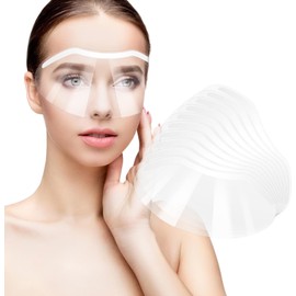 Wanmu 30 Pcs Shower Face Eye Shield After Surgery, Disposable Plastic Bath Visor Face Cover, Clear Eyebrow Protector for Microblading, Makeup, Haircut Hairspray, Salon Eyelash Extensions
