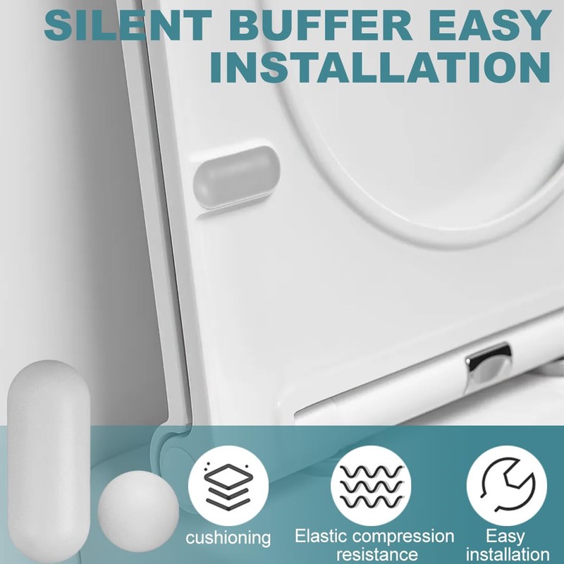 KEMUZ Toilet Seat Buffer Set, 4 Pieces Rubber Buffer Toilet