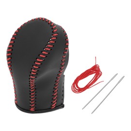 HEROFFIX 1 Pc Gear Shift Knob Cover for Infiniti FX35 2009-2013 Stick Shifting Handle Protector Black Red Faux Leather