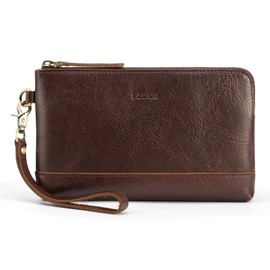 S-ZONE Leather Wristlet Wallets for Women Small Clutch Purses with Detachable Strap Card Holder Coin Purse