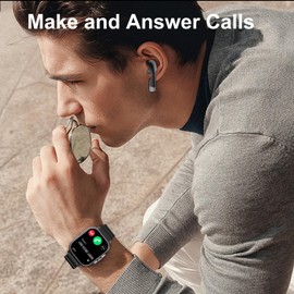 findtime Smart Watch with Earbuds, Make/Answer Calls Bluetooth Earphones, Fitness Tracker Heart Rate Blood Pressure Monitor Sleep Tracker, Pedometer Step Calories Counter Smartwatches for iOS Android