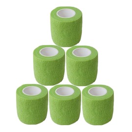 Baisunt 6 Pack 2 Inches Cohesive Bandage Self Adhesive Wrap Elastic Self Adherent Vet Wrap Breathable Self Stick Tape for Wrist, Ankle, Sports, Tatoo Wrap(5 Yards, Grass Green)