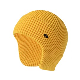 TOENAIK Mens Winter Warm Knitting Hats Plain Skull Beanie Cuff Toboggan Knit Cap Yellow