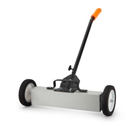 18'' Heavy-Duty Rolling Magnetic Sweeper with Wheels, Telescoping Handle,Large Push-Type Magnet Pickup Sweeper with release - 35Lbs,for Workshop,Yard,Lawn,Garage,Floor,Airport Runway,Nails,Screws