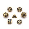 DollaTek 7PCS Metal Polyhedral Dice Set with Black Storage Bag