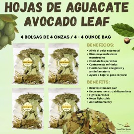 Sweet Pea Spices Hojas de Aguacate 1 Lb (4 /4 oz) 453g - Broken Avocado Leaves Tea - Adelgazante