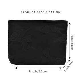 Women's Cosmetic Bag Multifunctional Toiletry Bag for Travel Makeup Bag Cartoon Printed Multifunctional Organiser Pouch Bag Pencil Case Small Canvas Handbag with Handle, Black Butterfly, Cosmetic bag