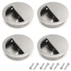 Gasea 4 Packs Recessed Sliding Pull Door Handles, 60mm Stainless