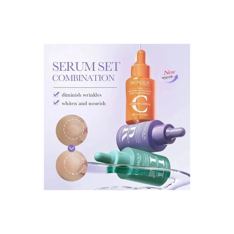 Set 3 Serum Acido Hialuronico Vitaminac Y Retinol Antiedad