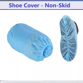 AmeriCan Goods Disposable Shoe Covers Non Skid, Waterproof, Dust proof, Blue, XL & Large Unisex - Large, 100/Pack (50 Pairs)