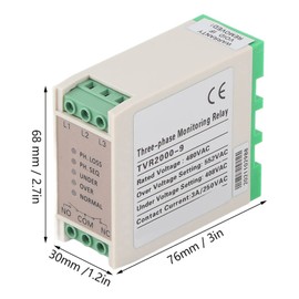 Oumefar AC 480V 3 Phase Circuit Voltage Monitoring Relay 5 Indicators Heavy Duty Phase Failure Sequence Relay Stable for Air Compressors