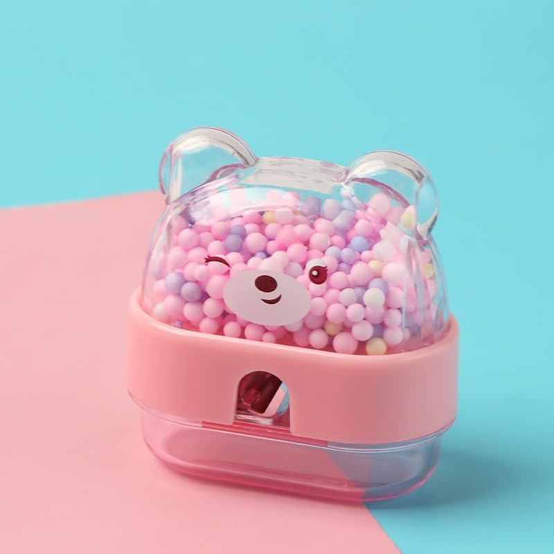 SHIDXIB 4Pcs Cute Bear Pencil Sharpener Single Sharpener Cute Stationery