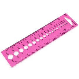 Lovelysp Knitting Needle Gauge Geometric Rulers Gauge Sewing Tools Knitting Needles Measuring Tools for School, Office, Home, etc. (Pink) -2PCS