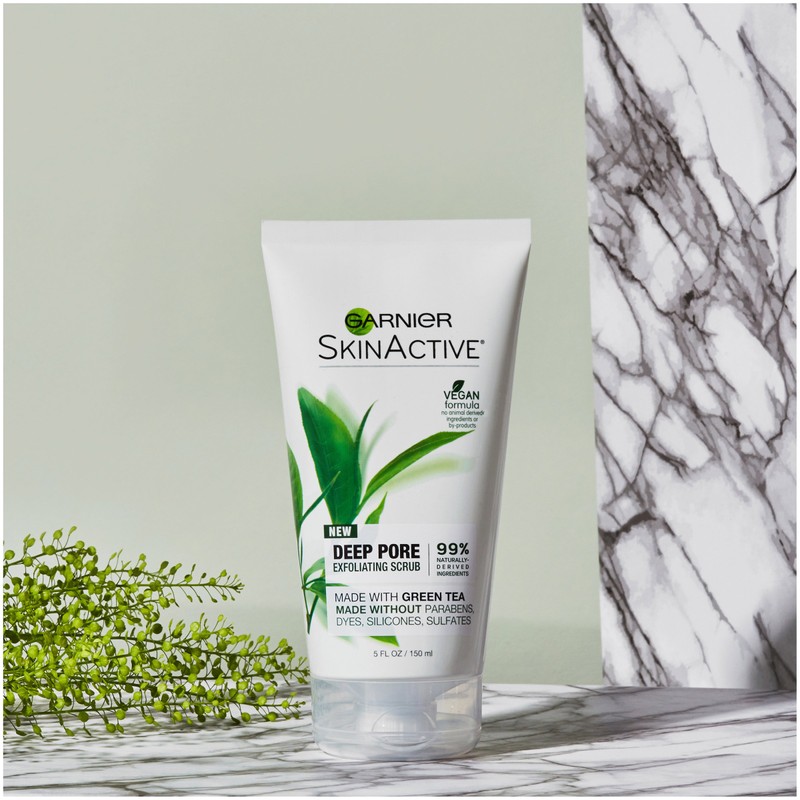 Garnier SkinActive Exfoliating Face Scrub with Green Tea, Oily Skin,