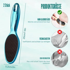 Feirdhoo Nano Glass Long Handle Callus Remover, Foot File for Foot Spa, Wet & Dry Foot Care, Callus Remover for Soft and Smooth Heels, Pack of 2