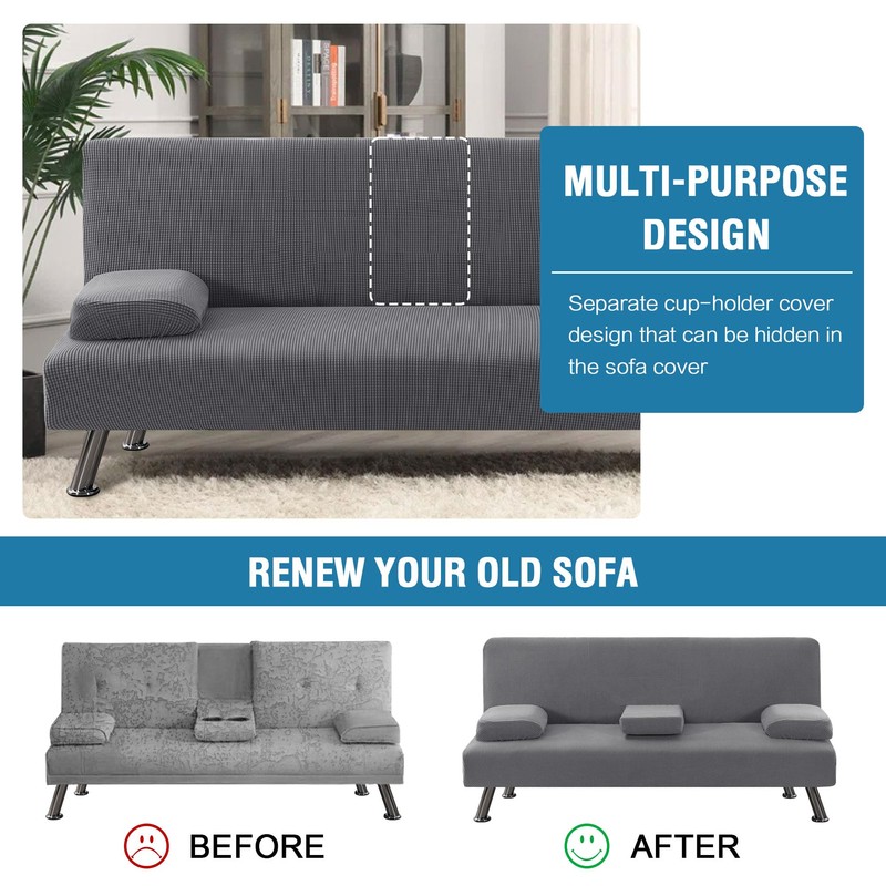 H.VERSAILTEX 4 Pieces Stretch Futon Covers Sofa Bed Slipcover with