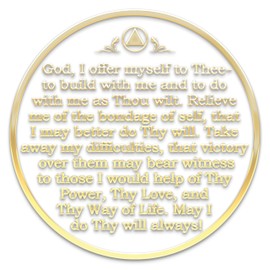 Galileo® The Victory Crown | Gold Plated | AA Coin | Alcoholic Anonymous Medallion | 1-30 Years Sobriety Coin | AA Gift | The Royal Collection (White, 5 Year)