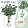 Bessol Artificial Eucalyptus Stems in Glass Vase 14" 6Pcs Faux