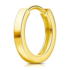 Jewseen 14K Gold Huggie Earrings Tiny 20G Lightweight Hoop Small Endless Hinged for Earlobe 6-10mm Cartilage Septum Helix Nose Earrings for Women Men