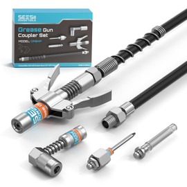 Seesii Grease Gun Accessory Kit for Easy Greasing Narrow & Tight Spaces